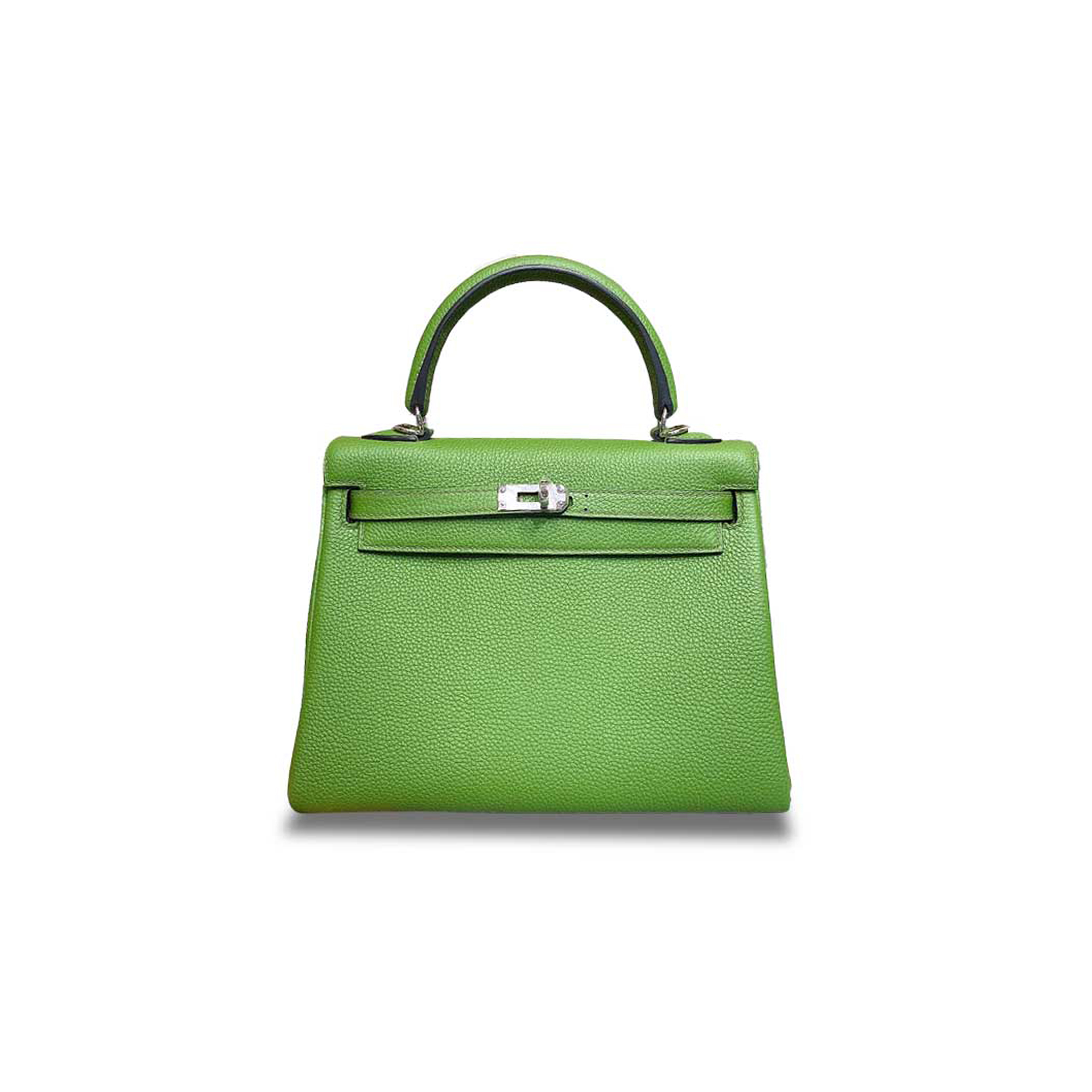 HERMÈS KELLY 25 TOGO FOREST GREEN SILVER BUCKLE (25*17*7cm) 